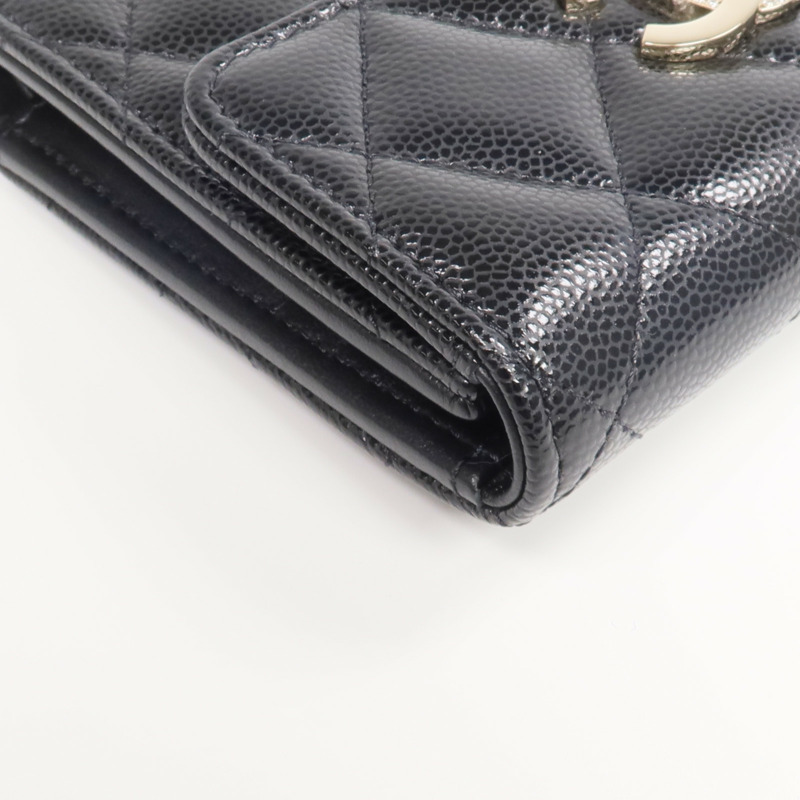 CHANEL 牛皮皮革Wallet金扣錢包-8