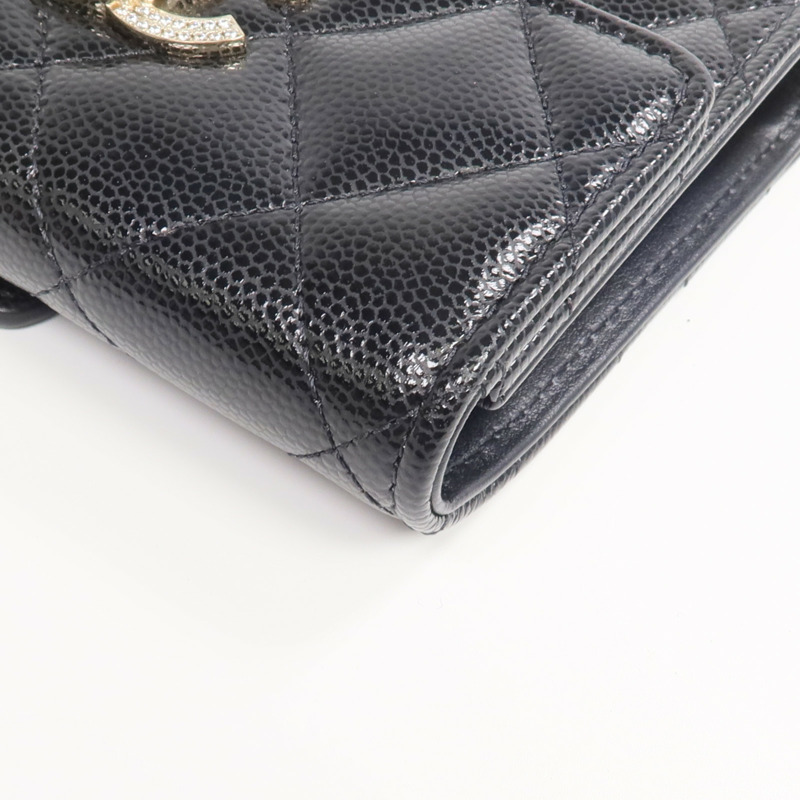CHANEL 牛皮皮革Wallet金扣錢包-9