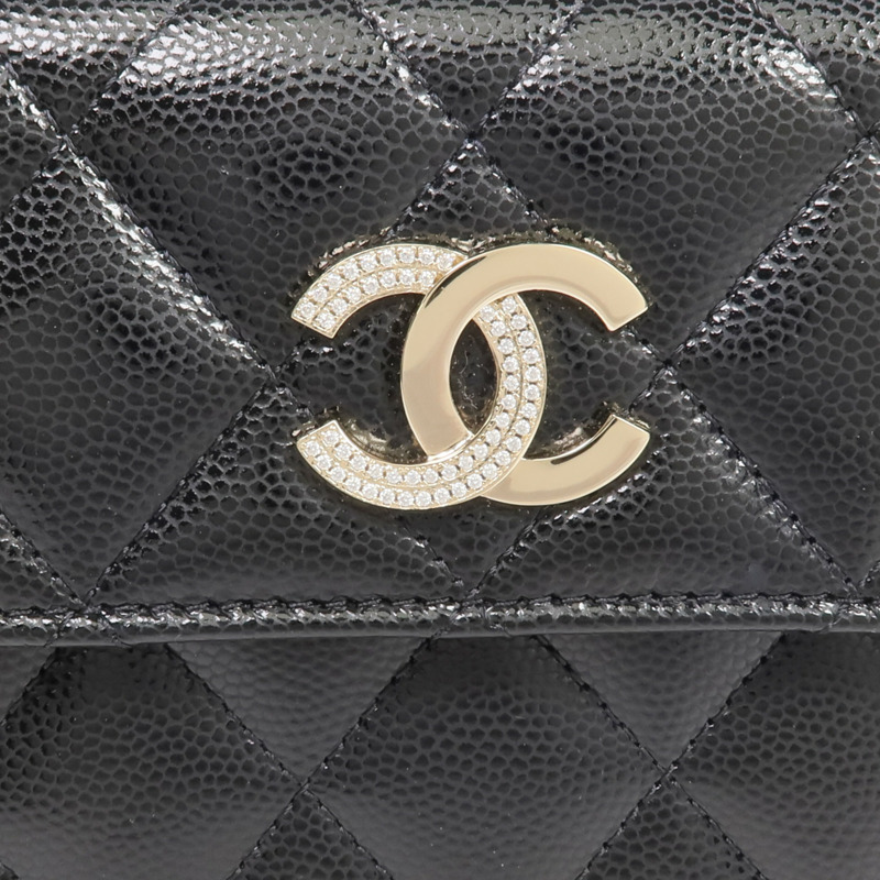 CHANEL 牛皮皮革Wallet金扣錢包-10