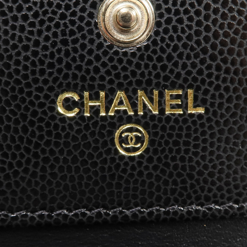 CHANEL 牛皮皮革Wallet金扣錢包-11