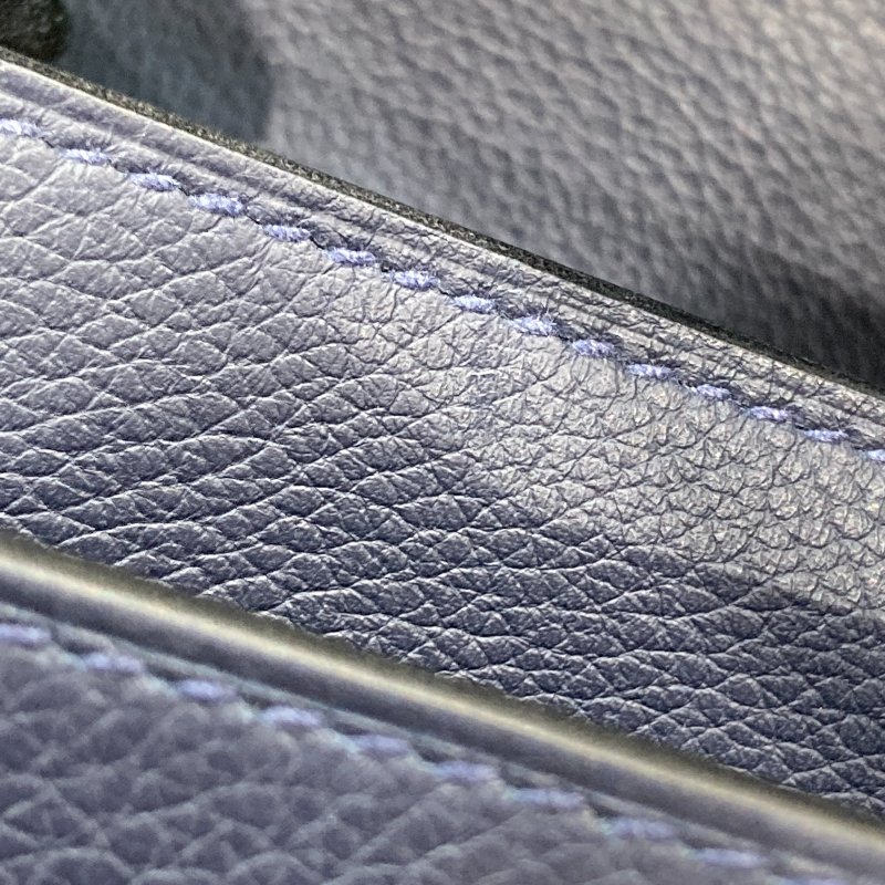 HERMES 愛馬仕 Kelly Dépêches 25 手拿包 皮革 深藍色 銀釦-10