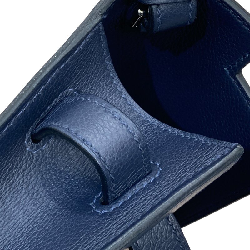 HERMES 愛馬仕 Kelly Dépêches 25 手拿包 皮革 深藍色 銀釦-13