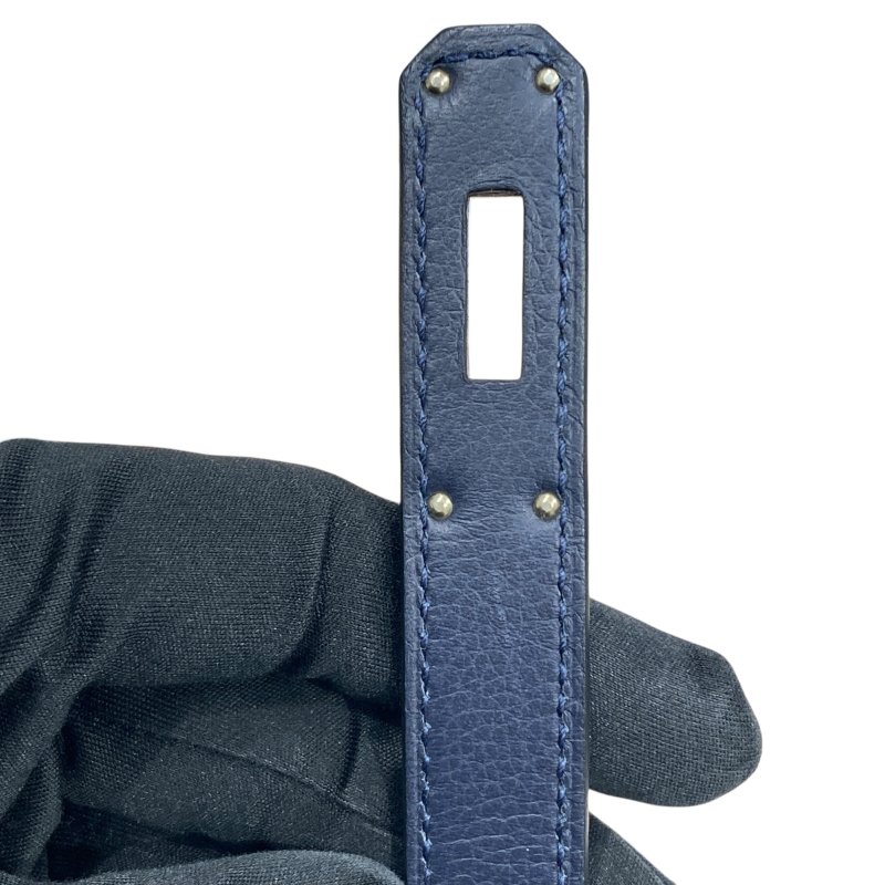 HERMES 愛馬仕 Kelly Dépêches 25 手拿包 皮革 深藍色 銀釦-17