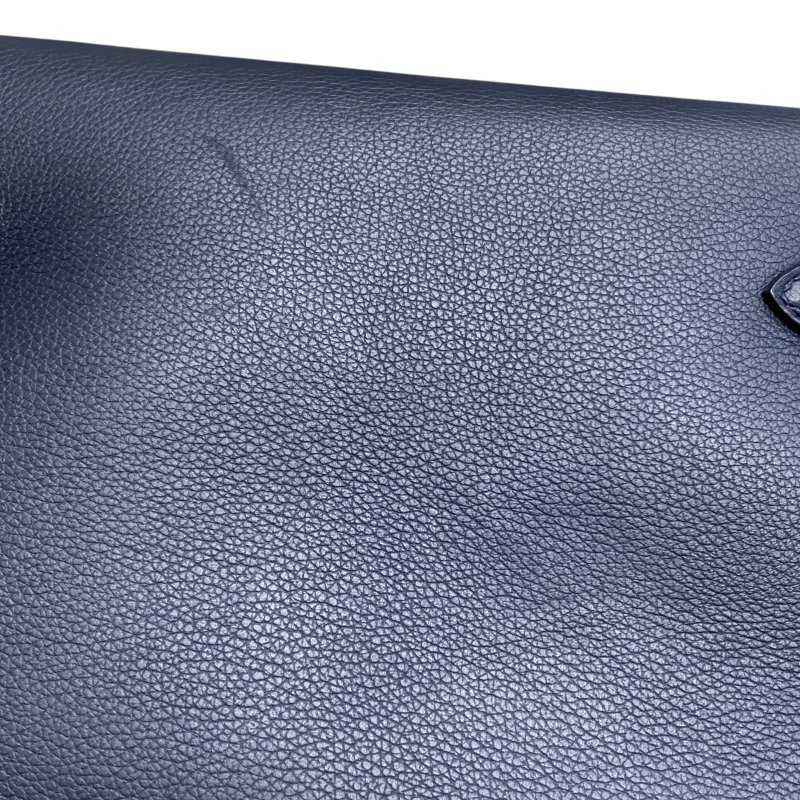 HERMES 愛馬仕 Kelly Dépêches 25 手拿包 皮革 深藍色 銀釦-21