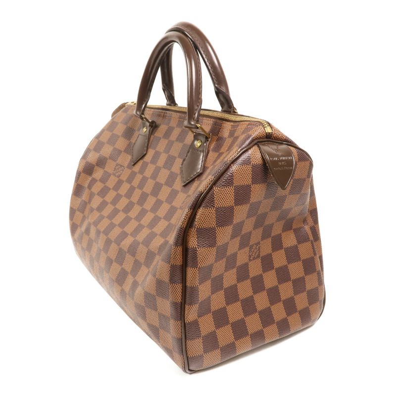 LOUIS VUITTON Damier Speedy 30金扣手挽袋-2