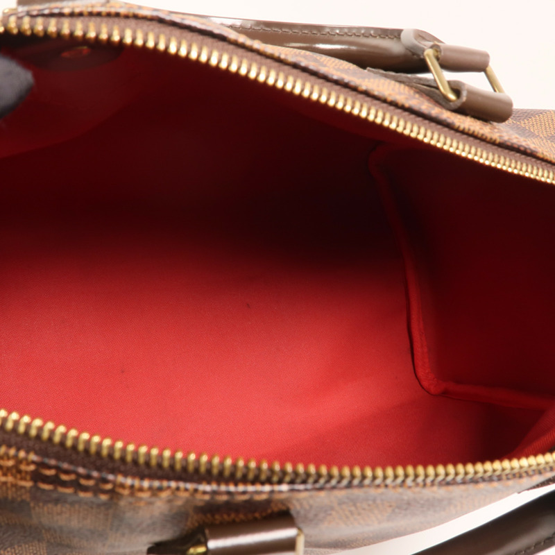 LOUIS VUITTON Damier Speedy 30金扣手挽袋-4