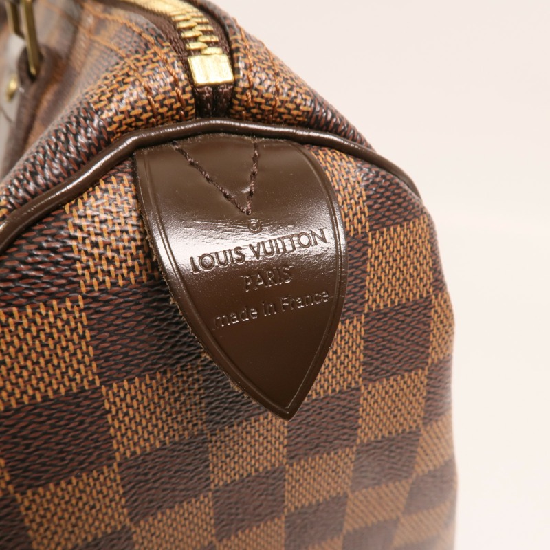 LOUIS VUITTON Damier Speedy 30金扣手挽袋-5