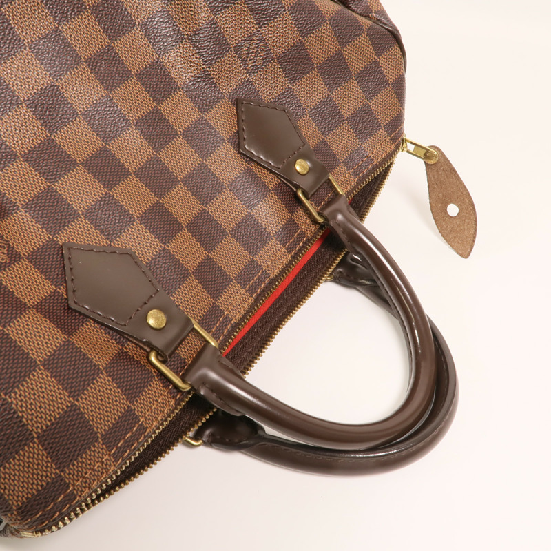 LOUIS VUITTON Damier Speedy 30金扣手挽袋-7