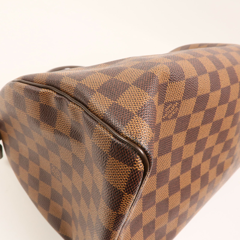 LOUIS VUITTON Damier Speedy 30金扣手挽袋-9