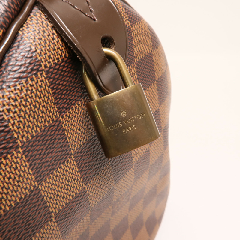 LOUIS VUITTON Damier Speedy 30金扣手挽袋-12