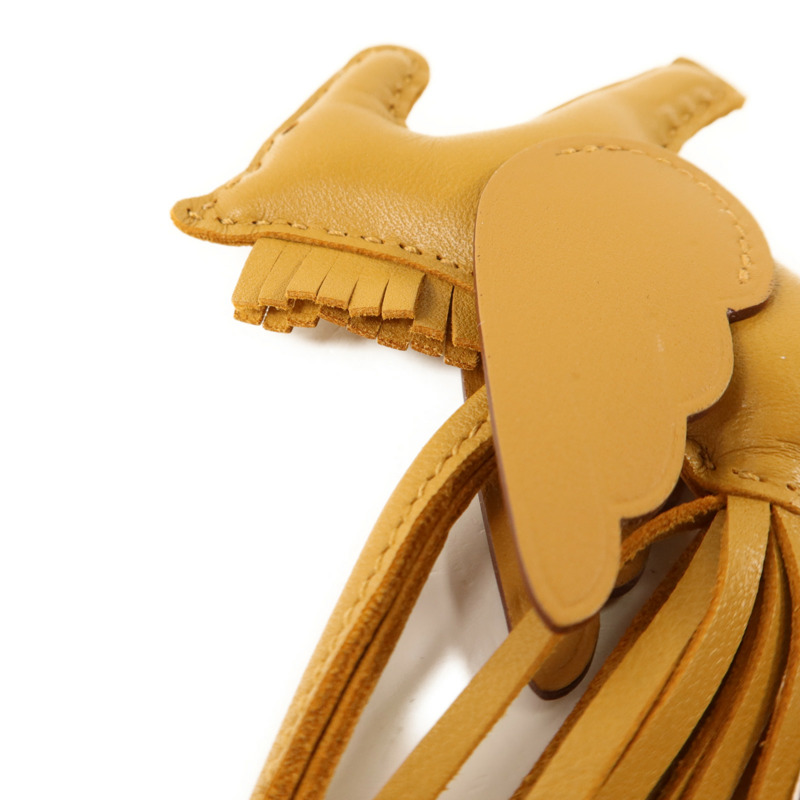 HERMES Milo/Swift皮革Rodeo Pegase PM掛飾Sesame-3