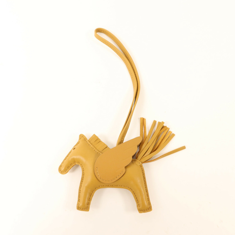 HERMES Milo/Swift皮革Rodeo Pegase PM掛飾Sesame-6