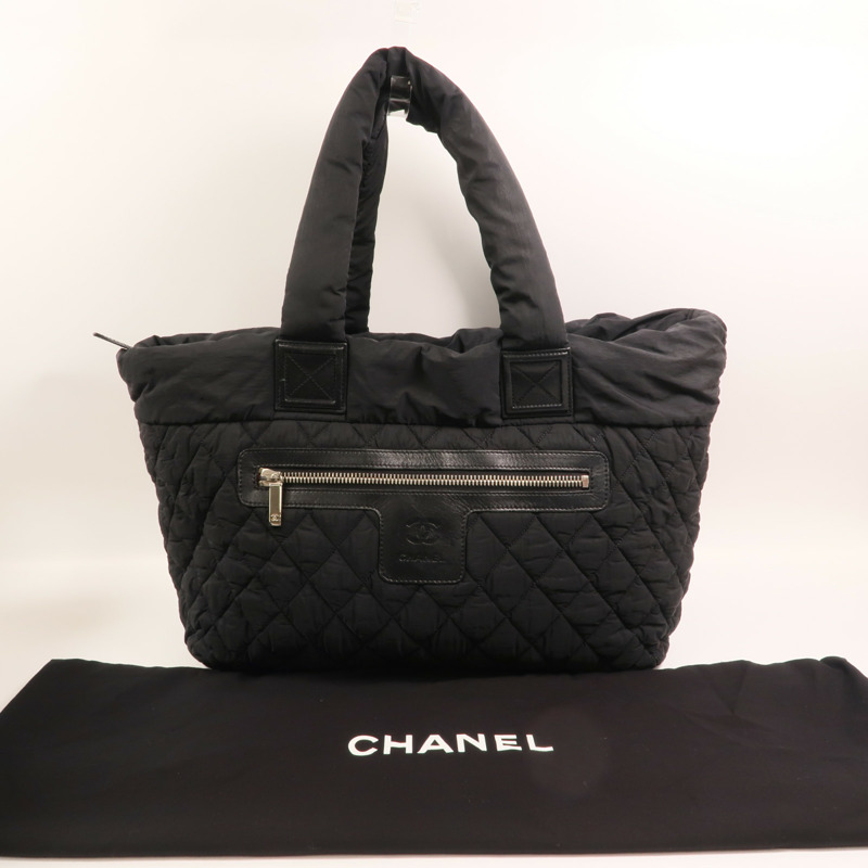 CHANEL 尼龍Coco Cocoon銀扣手挽袋-8