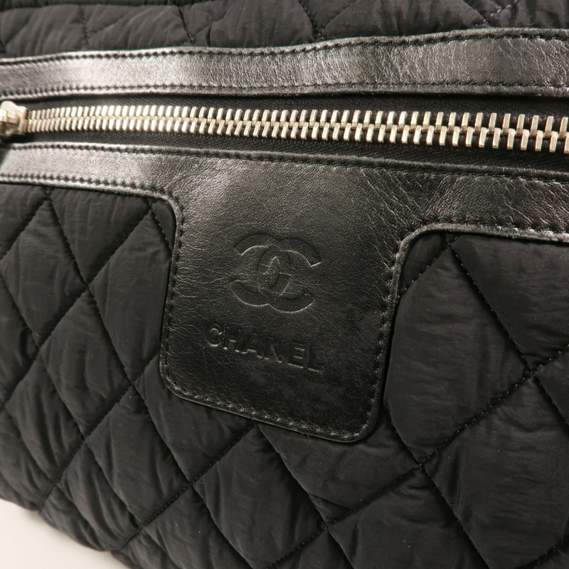 CHANEL 尼龍Coco Cocoon銀扣手挽袋-10