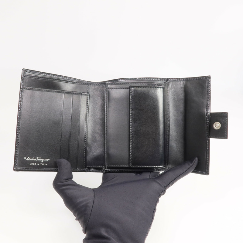 Salvatore Ferragamo 牛皮皮革Fold Wallet銀扣錢包-11