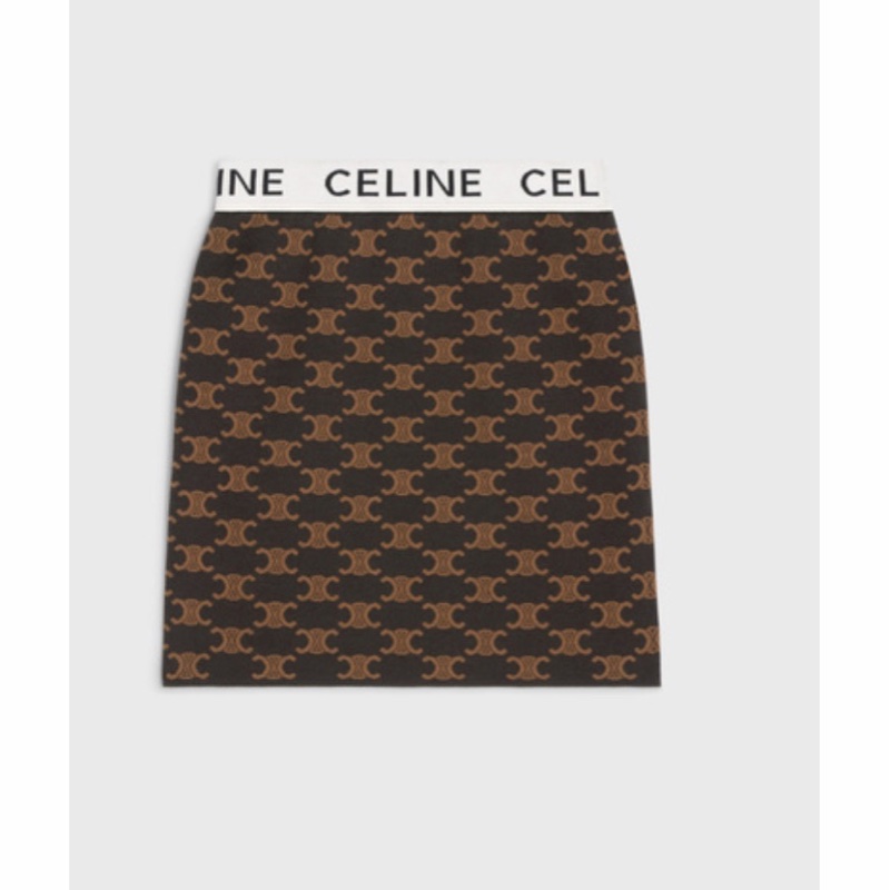 Celine 女士 logo迷你半身裙L碼-1