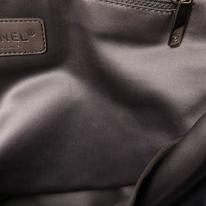 CHANEL 羊皮皮革So Black Flap Hand Bag銀扣手挽袋-15