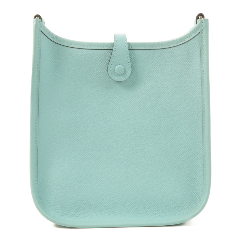 HERMES Epsom皮革Evelyne TPM銀扣肩背袋Bleu Atoll-1