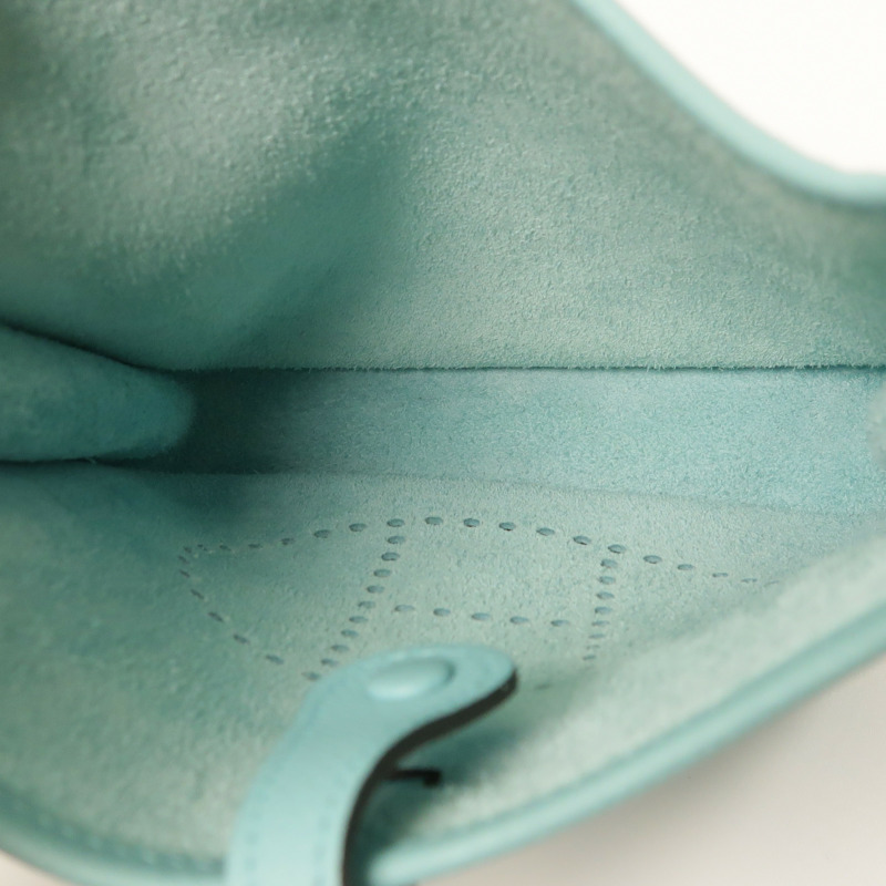 HERMES Epsom皮革Evelyne TPM銀扣肩背袋Bleu Atoll-4