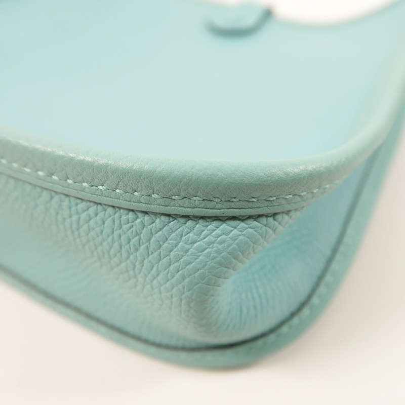 HERMES Epsom皮革Evelyne TPM銀扣肩背袋Bleu Atoll-11