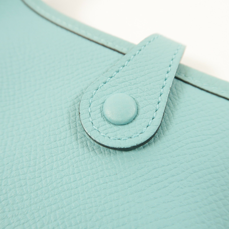 HERMES Epsom皮革Evelyne TPM銀扣肩背袋Bleu Atoll-13