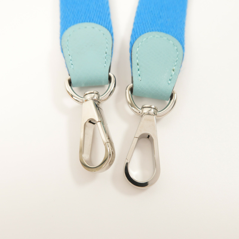 HERMES Epsom皮革Evelyne TPM銀扣肩背袋Bleu Atoll-14