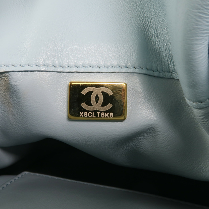 CHANEL 羊皮皮革Bucket Bag金扣鏈帶手挽肩背兩用袋-6