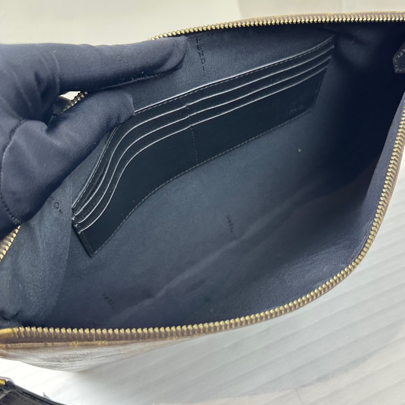 芬迪/Fendi Zucca棕色塗層帆布FF手拿包-8