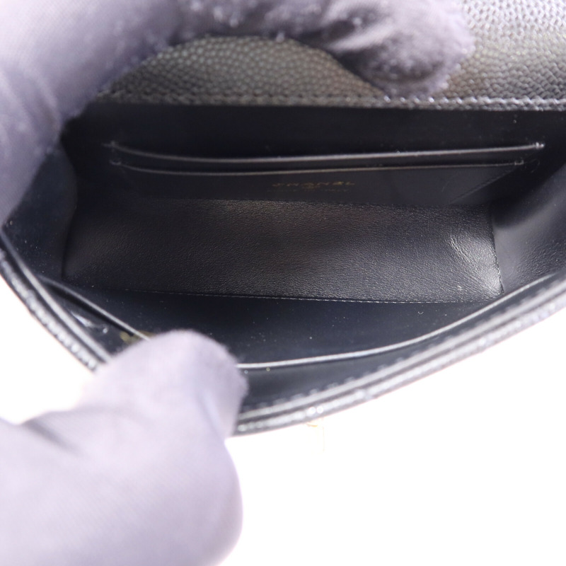 CHANEL 牛皮皮革Mirco Coco Handle金扣鏈帶手挽肩背兩用袋-4