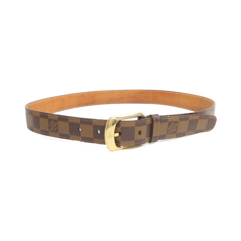 LOUIS VUITTON Damier Ceinture Ellipse金扣皮帶