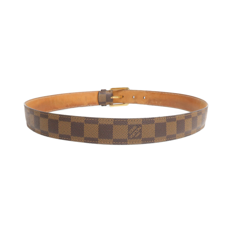 LOUIS VUITTON Damier Ceinture Ellipse金扣皮帶-2