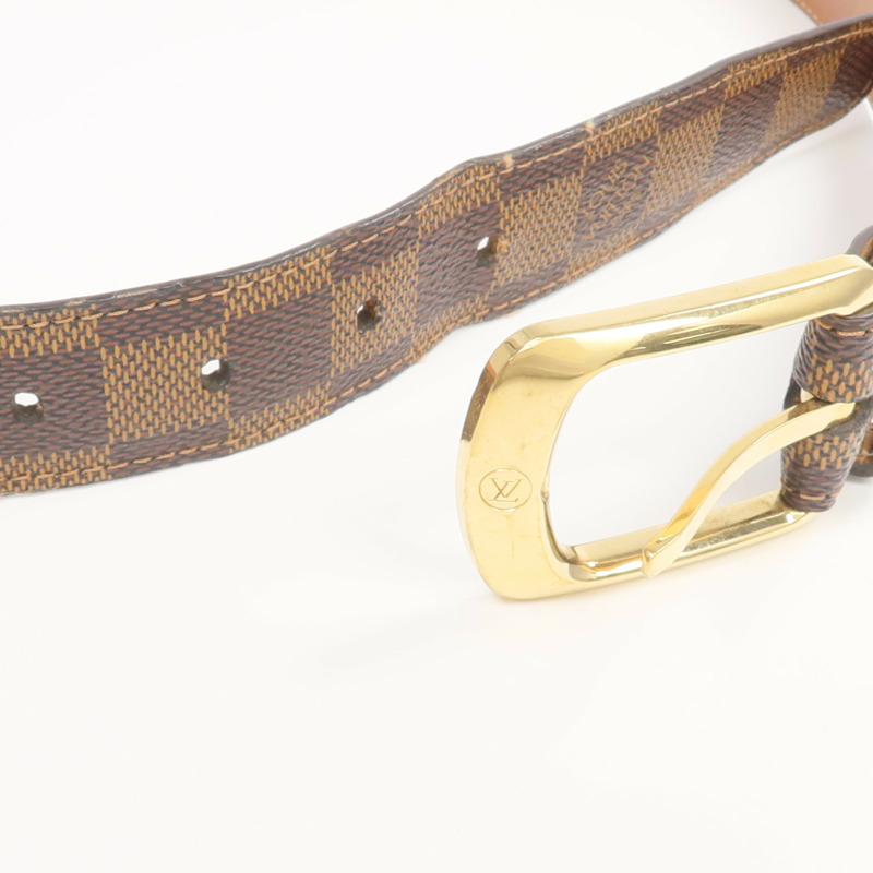 LOUIS VUITTON Damier Ceinture Ellipse金扣皮帶-4