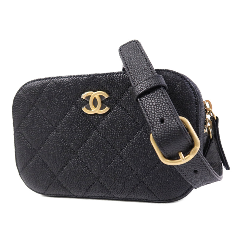 CHANEL 牛皮皮革Waist Bag金扣腰包-2
