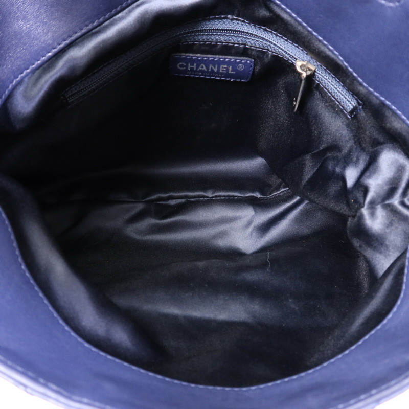 CHANEL 羊皮皮革Hang Bag銀扣手挽袋-4