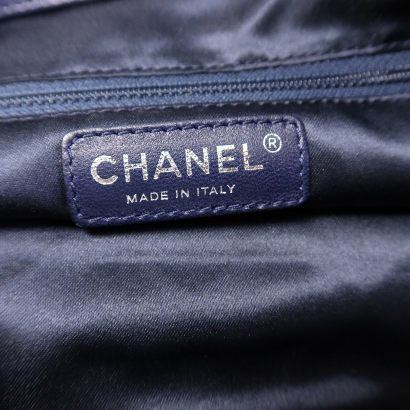 CHANEL 羊皮皮革Hang Bag銀扣手挽袋-5