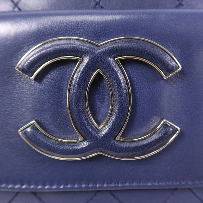 CHANEL 羊皮皮革Hang Bag銀扣手挽袋-6