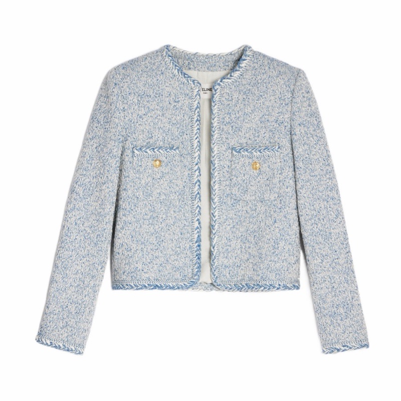 Celine 女士 粗花呢編織滾邊開衫夾克FR-40碼-0