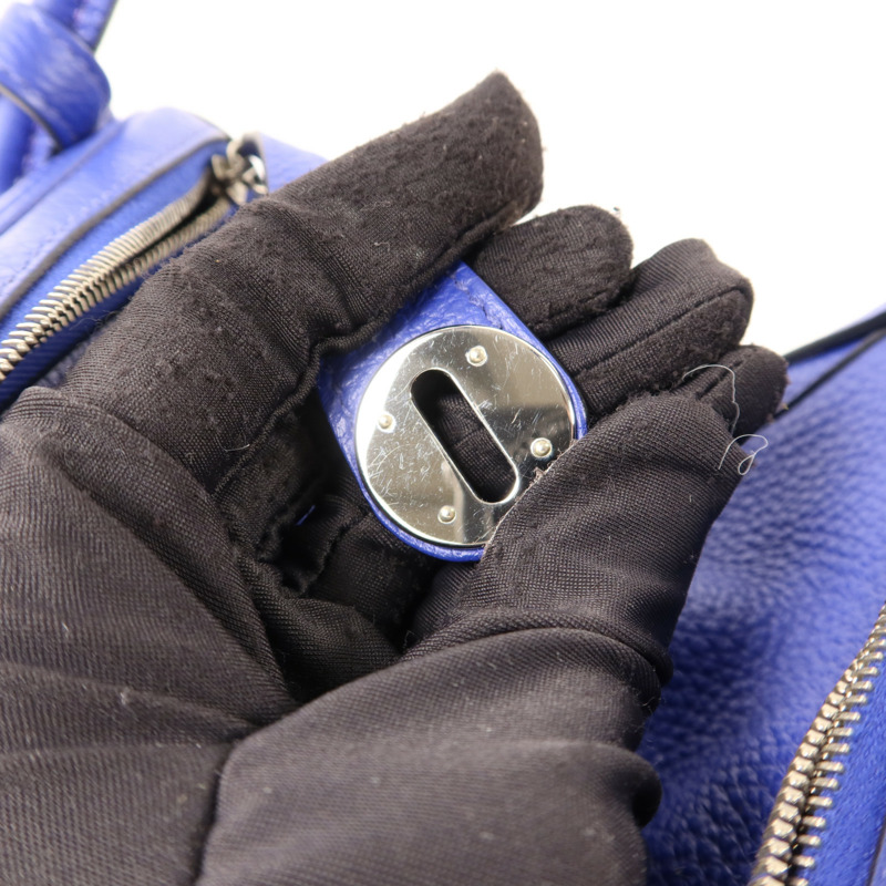 HERMES Clemence皮革Lindy 26銀扣手挽肩背兩用袋Bleu Electrique-9