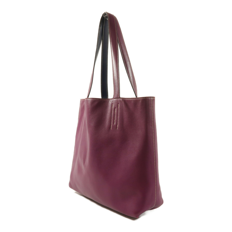 HERMES Sikkim皮革Double Sens 28肩背袋/手挽袋Anemone/Bleu Saphir-2