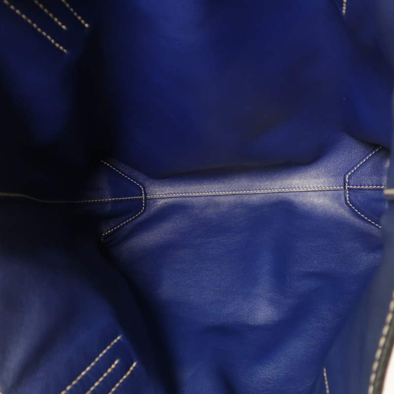 HERMES Sikkim皮革Double Sens 28肩背袋/手挽袋Anemone/Bleu Saphir-4