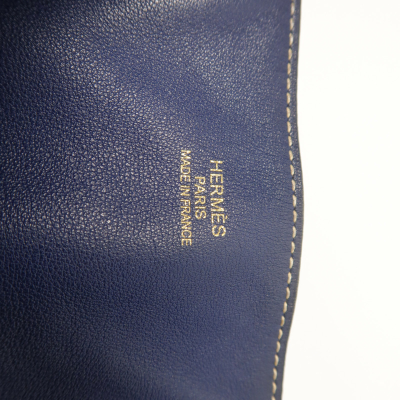 HERMES Sikkim皮革Double Sens 28肩背袋/手挽袋Anemone/Bleu Saphir-5