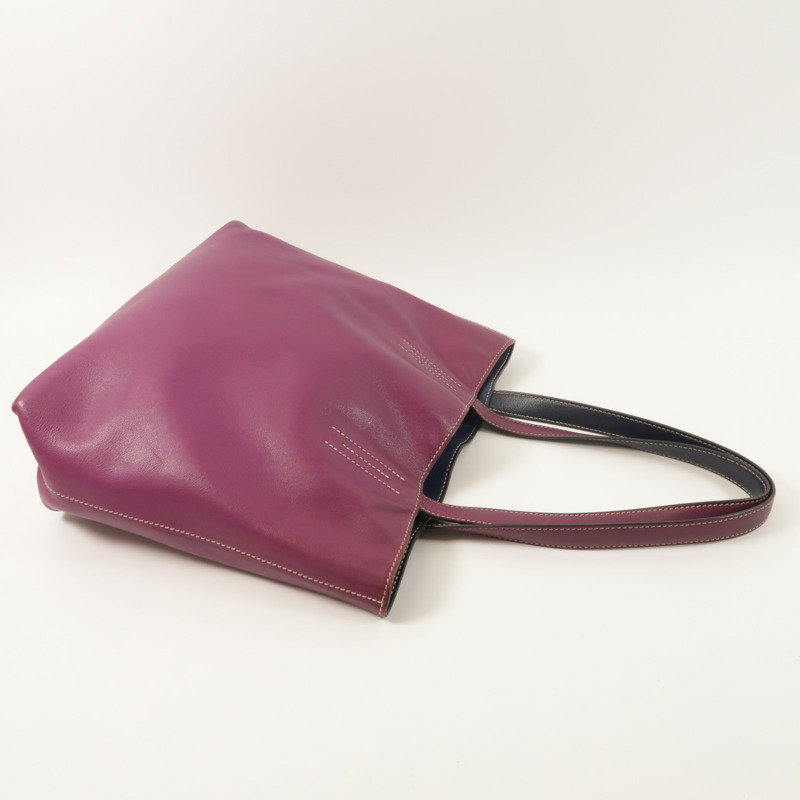 HERMES Sikkim皮革Double Sens 28肩背袋/手挽袋Anemone/Bleu Saphir-7
