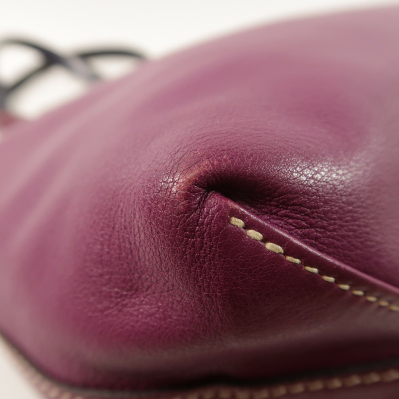 HERMES Sikkim皮革Double Sens 28肩背袋/手挽袋Anemone/Bleu Saphir-11