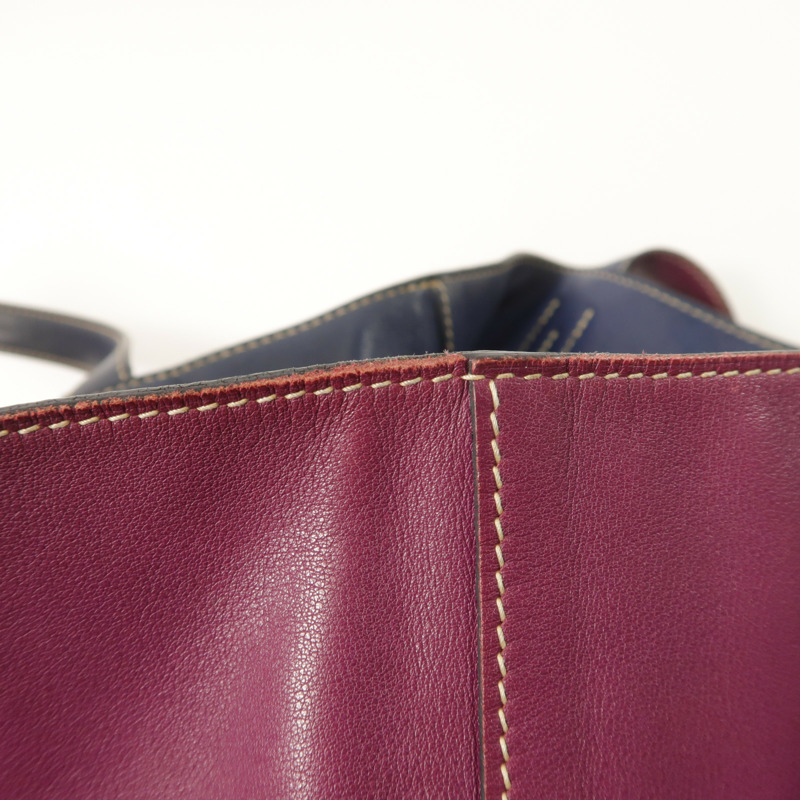 HERMES Sikkim皮革Double Sens 28肩背袋/手挽袋Anemone/Bleu Saphir-12