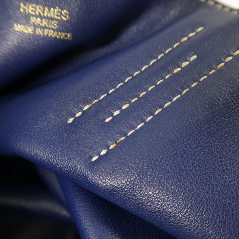 HERMES Sikkim皮革Double Sens 28肩背袋/手挽袋Anemone/Bleu Saphir-13