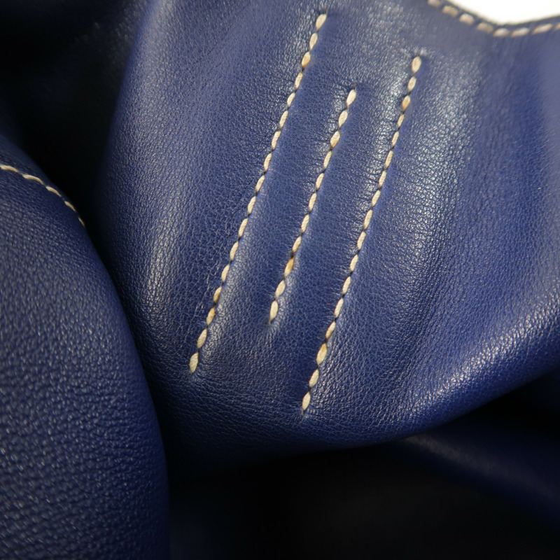 HERMES Sikkim皮革Double Sens 28肩背袋/手挽袋Anemone/Bleu Saphir-14