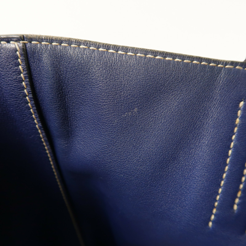 HERMES Sikkim皮革Double Sens 28肩背袋/手挽袋Anemone/Bleu Saphir-16