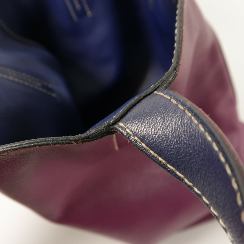 HERMES Sikkim皮革Double Sens 28肩背袋/手挽袋Anemone/Bleu Saphir-18