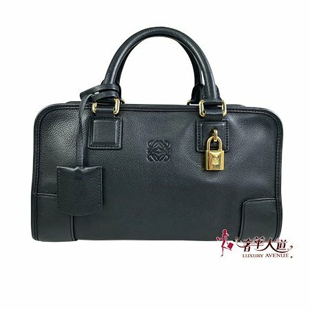 *奢華大道國際精品＊【LW224】LOEWE黑色牛皮 AMAZONA 28CM 手提包