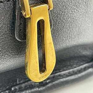 *奢華大道國際精品*【LW224】LOEWE黑色牛皮 AMAZONA 28CM 手提包-8